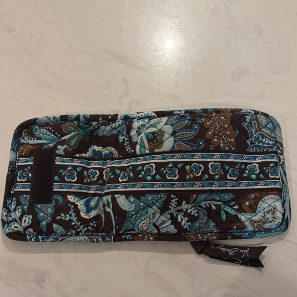 Retired Vera Bradley Pattern Teal and Brown Floral Wallet - Picture 3 of 4
